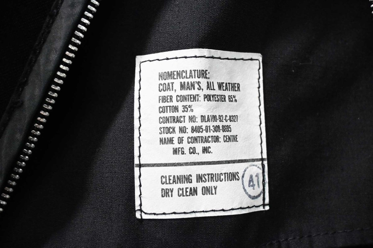 画像7: Used Us Navy All Weather Coat Black (7)