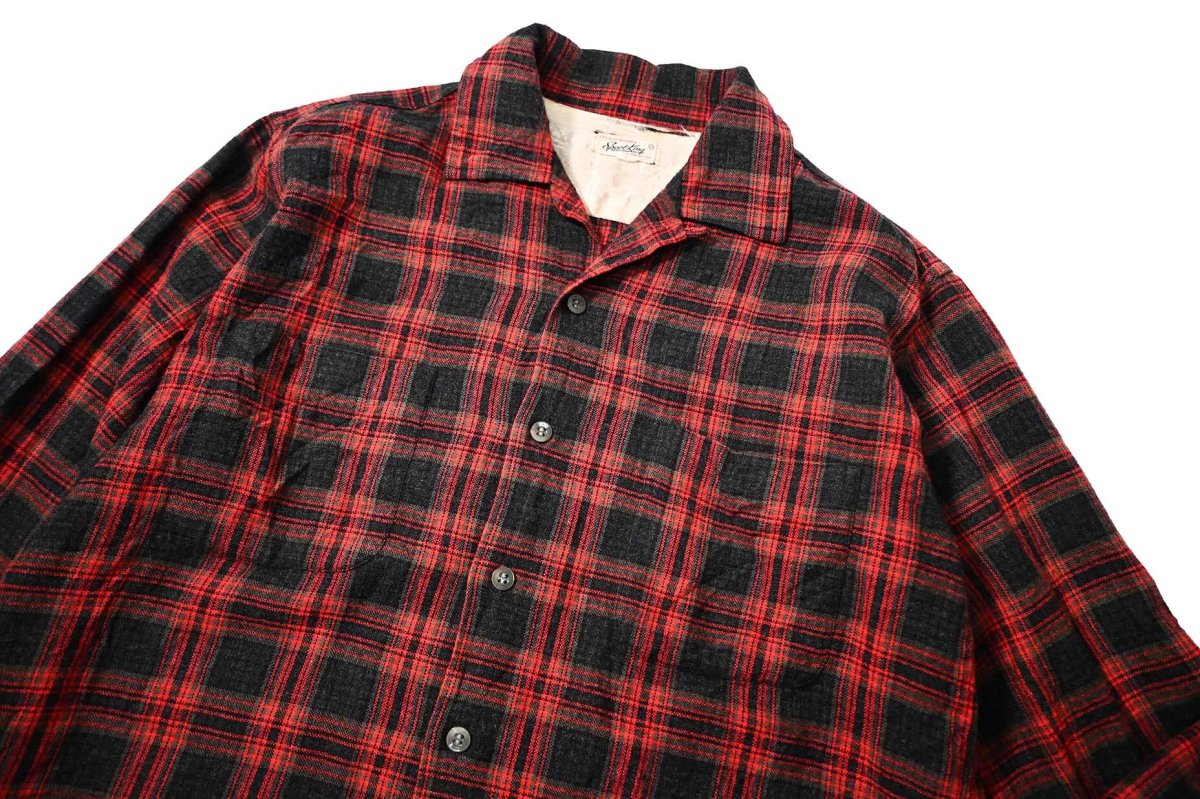 画像2: 60s Used Sports King Open Collar Wool Shirt (2)