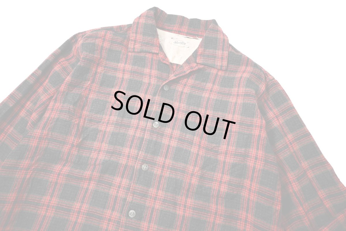 画像2: 60s Used Sports King Open Collar Wool Shirt (2)