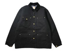 画像1: Used Carhartt Blanket Lined Michigan Chore Coat Black (1)