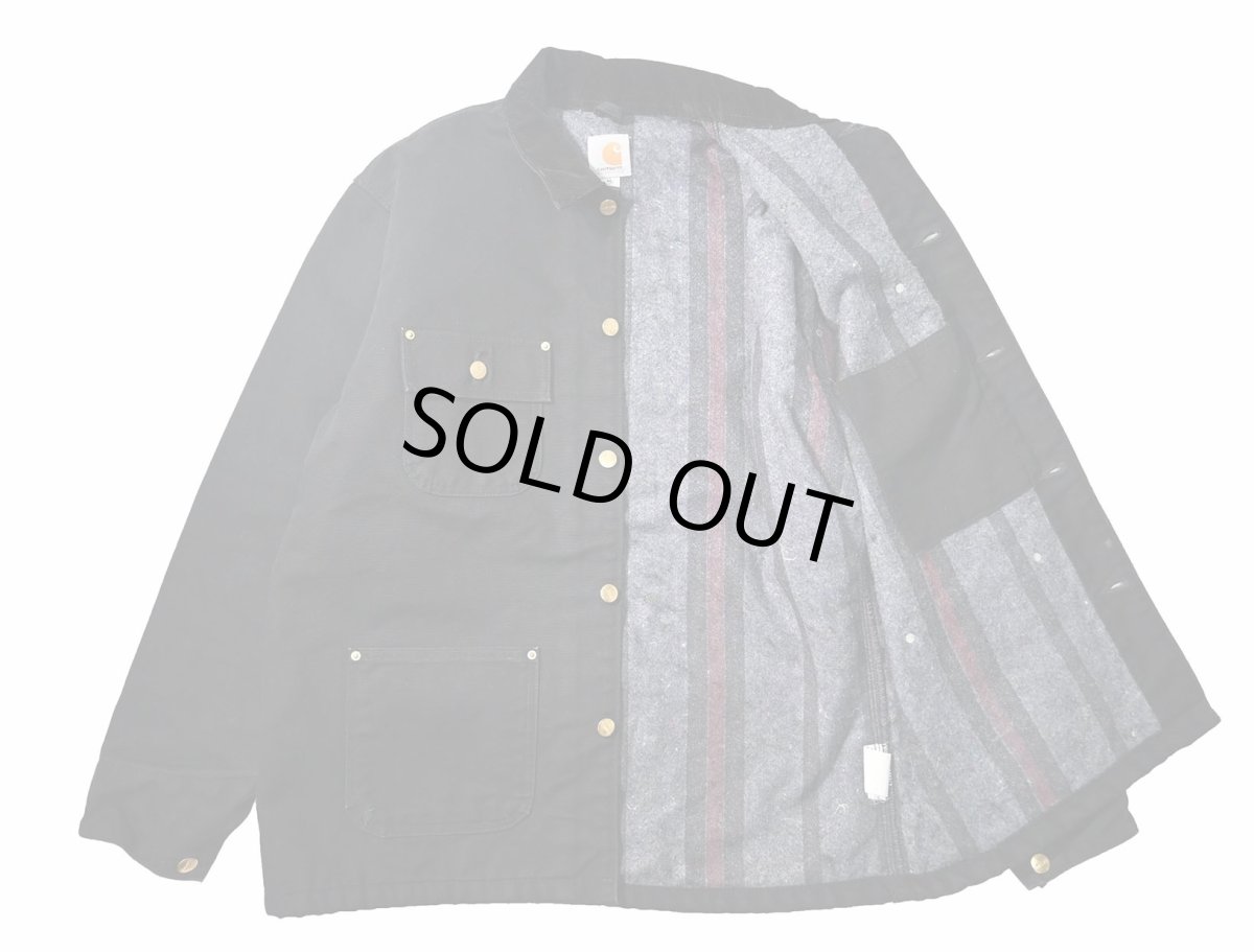 画像5: Used Carhartt Blanket Lined Michigan Chore Coat Black (5)