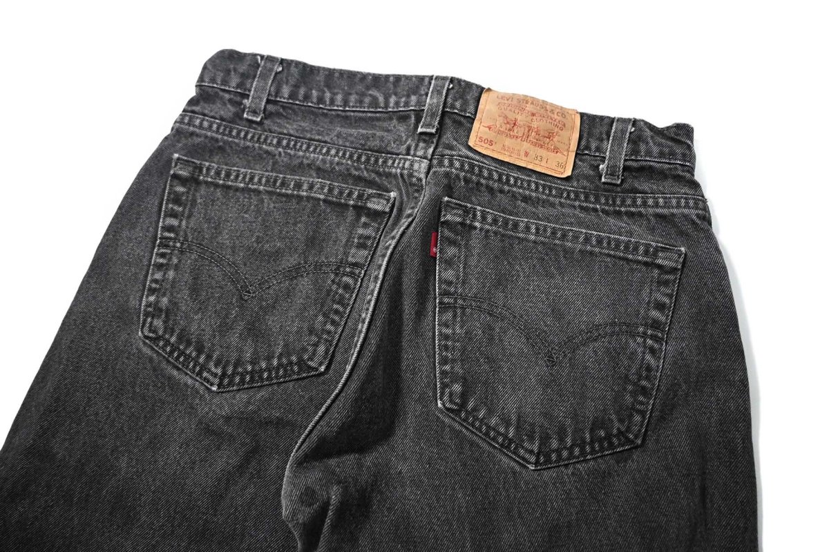 画像4: 97' Used Levi's 505 Denim Pants Cut Off Black made in USA リーバイス (4)