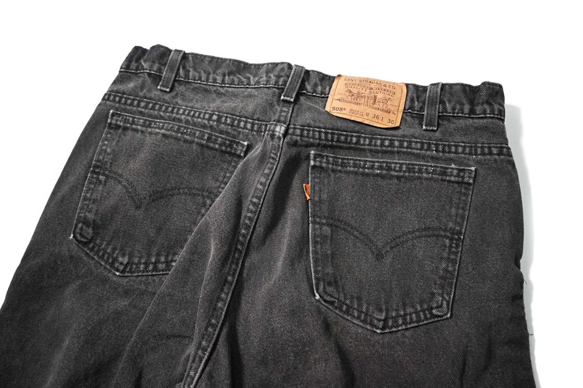 画像7: 95' Used Levi's 505 Denim Pants Cut Off Black made in USA リーバイス (7)