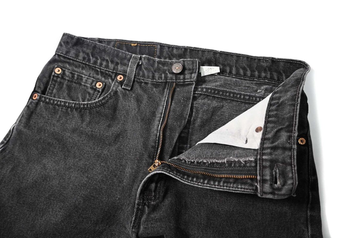 画像6: 97' Used Levi's 505 Denim Pants Cut Off Black made in USA リーバイス (6)