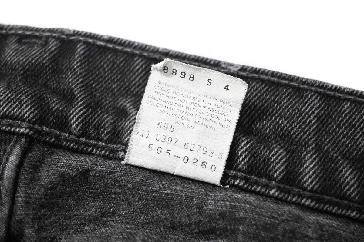 画像8: 97' Used Levi's 505 Denim Pants Cut Off Black made in USA リーバイス (8)