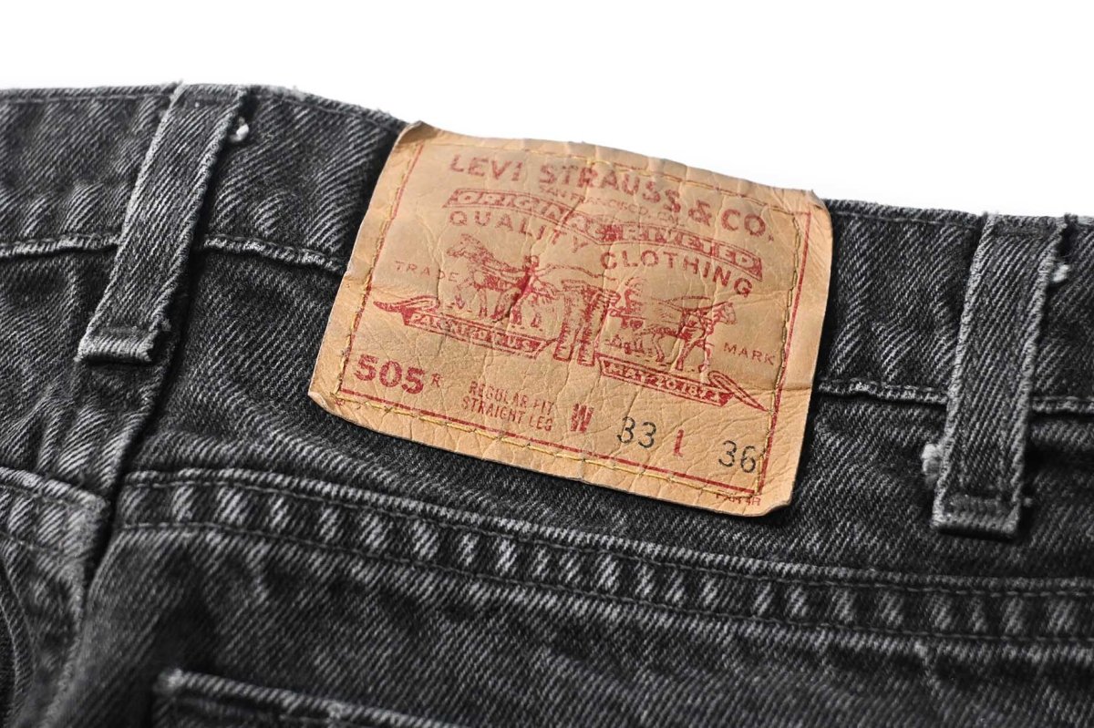 画像5: 97' Used Levi's 505 Denim Pants Cut Off Black made in USA リーバイス (5)