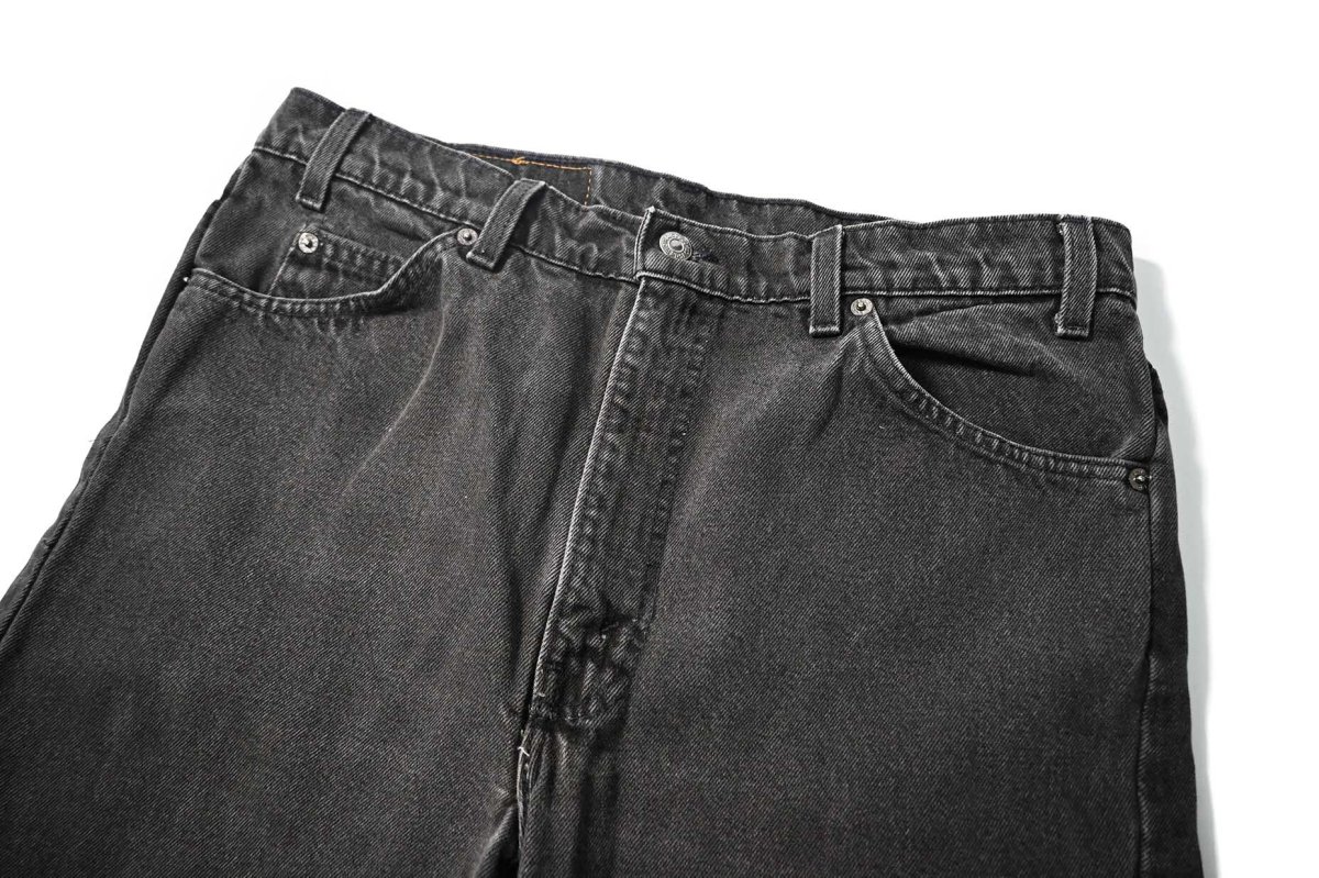 画像2: 95' Used Levi's 505 Denim Pants Cut Off Black made in USA リーバイス (2)