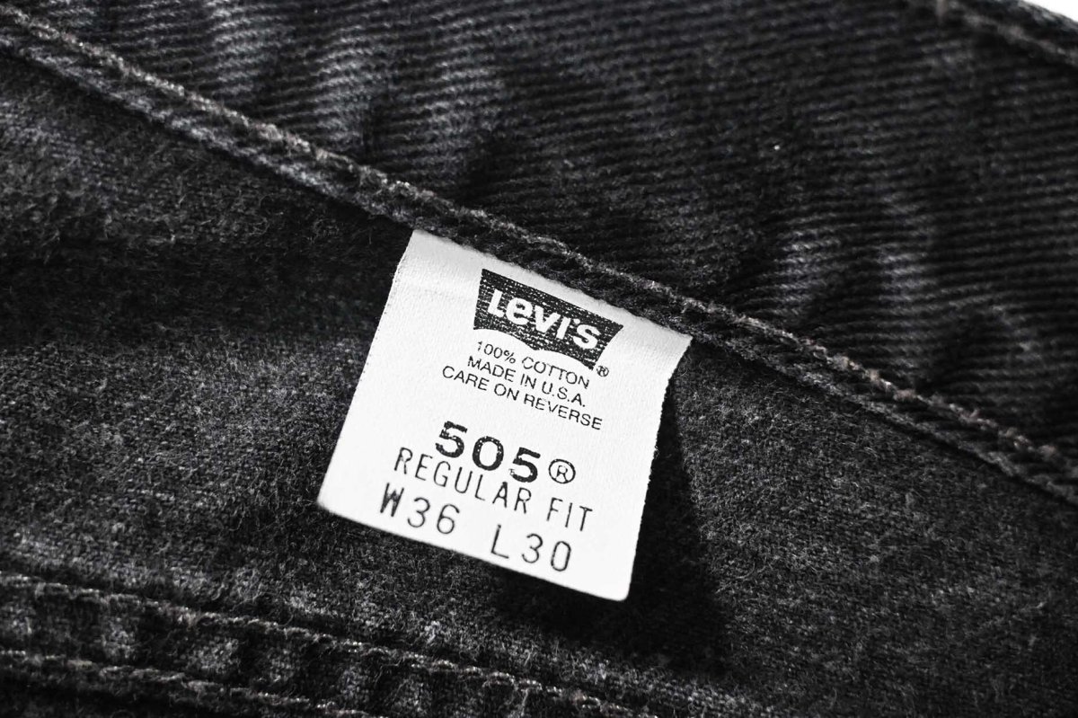 画像7: 01' Used Levi's 505 Denim Pants Cut Off Black made in USA リーバイス (7)