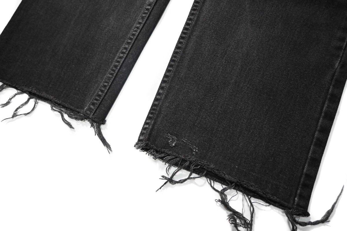 画像3: 01' Used Levi's 505 Denim Pants Cut Off Black made in USA リーバイス (3)