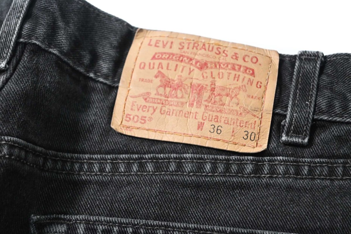 画像5: 01' Used Levi's 505 Denim Pants Cut Off Black made in USA リーバイス (5)