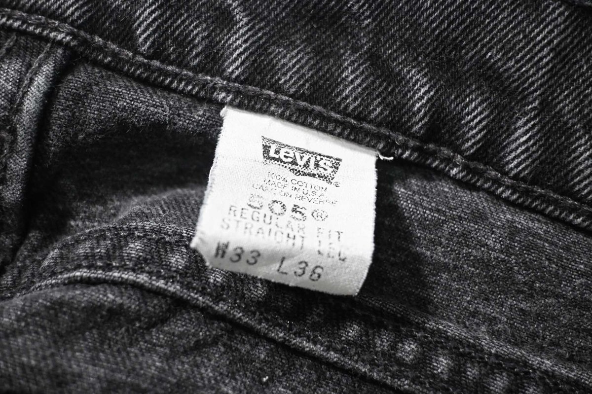 画像7: 97' Used Levi's 505 Denim Pants Cut Off Black made in USA リーバイス (7)