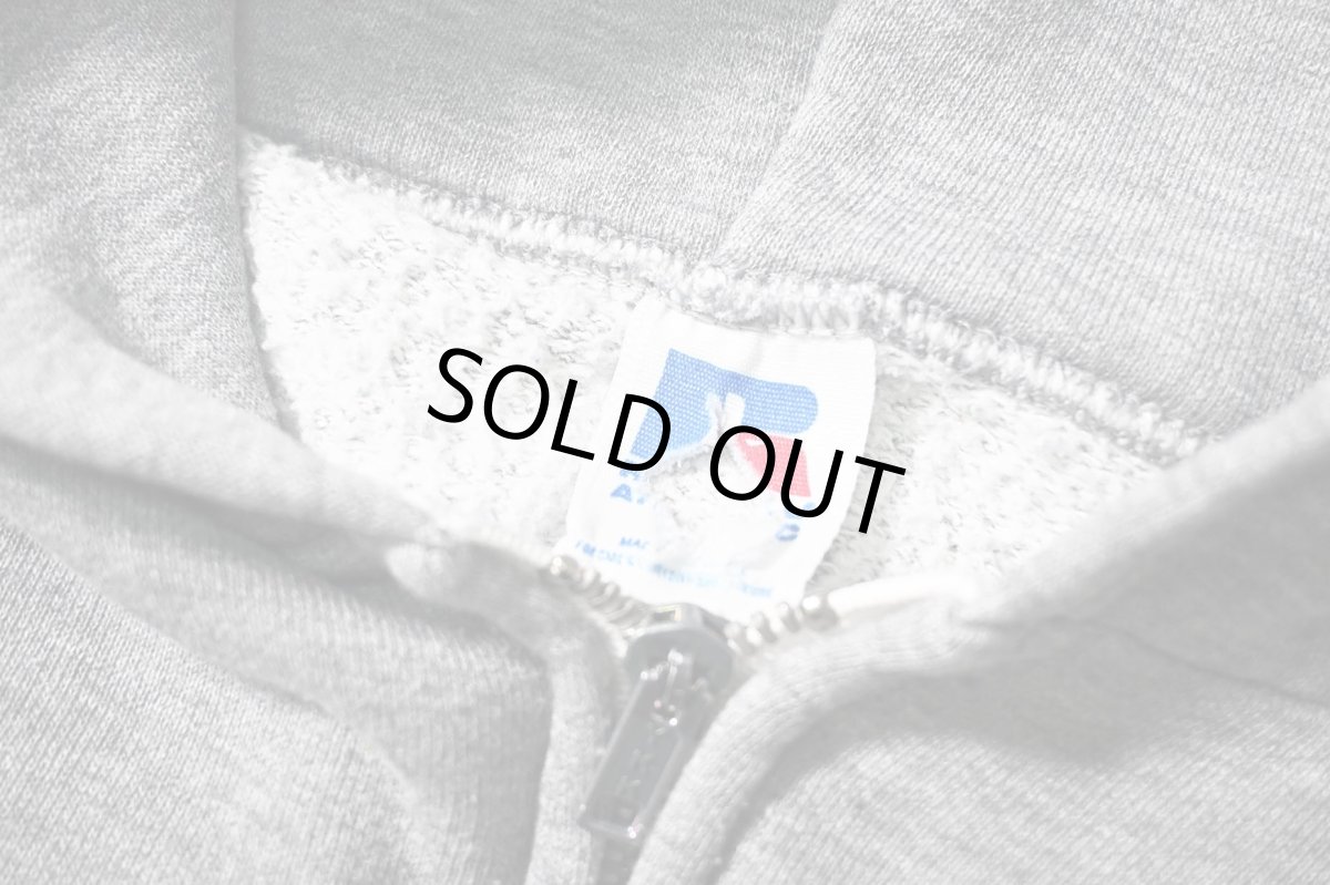 画像4: Used Russell Athletic Blank Zip Sweat Hoodie Grey (4)