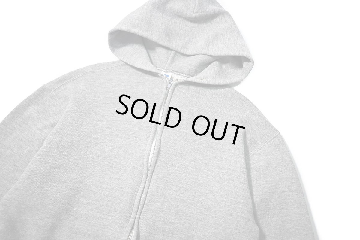 画像2: Used Russell Athletic Blank Zip Sweat Hoodie Grey (2)