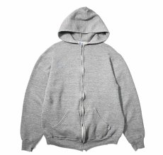 画像1: Used Russell Athletic Blank Zip Sweat Hoodie Grey (1)