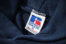 画像4: Used Russell Athletic Blank Sweat Hoodie Navy made in USA (4)
