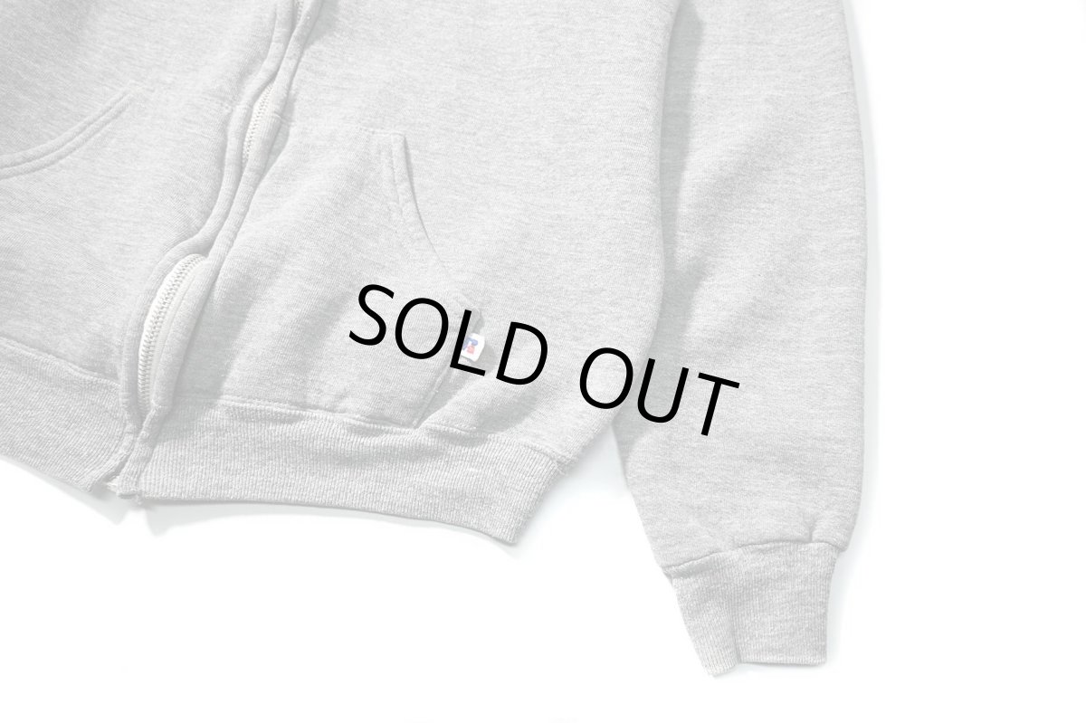 画像3: Used Russell Athletic Blank Zip Sweat Hoodie Grey (3)