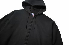 画像2: Used Russell Athletic Blank Zip Sweat Hoodie Black (2)