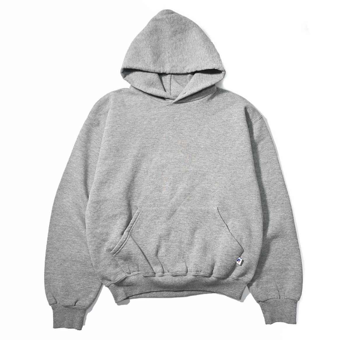 画像1: Used Russell Athletic Blank Sweat Hoodie Grey (1)