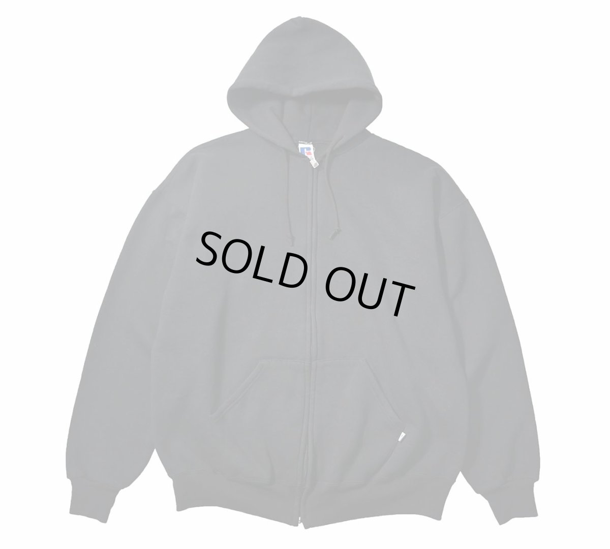 画像1: Used Russell Athletic Blank Zip Sweat Hoodie Black (1)