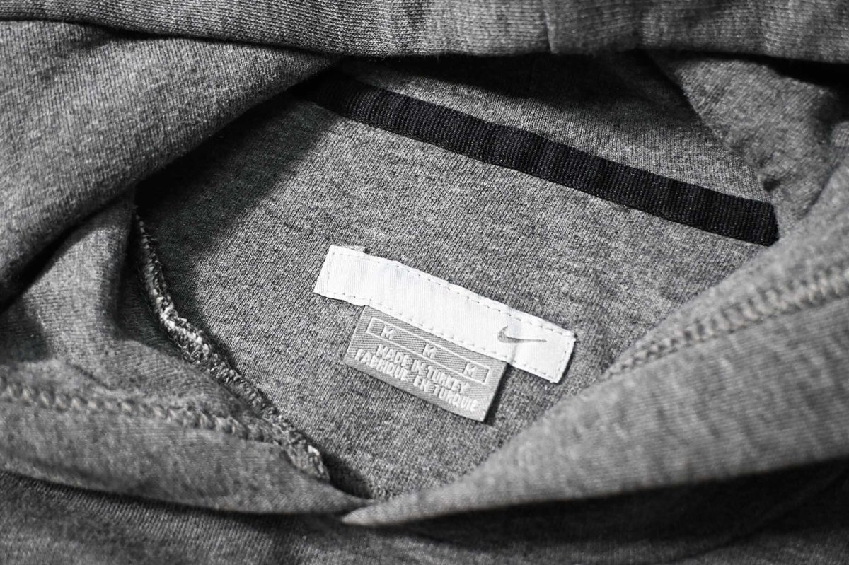 画像4: 00s Used Nike Embroidered Sweat Hoodie Charcoal (4)