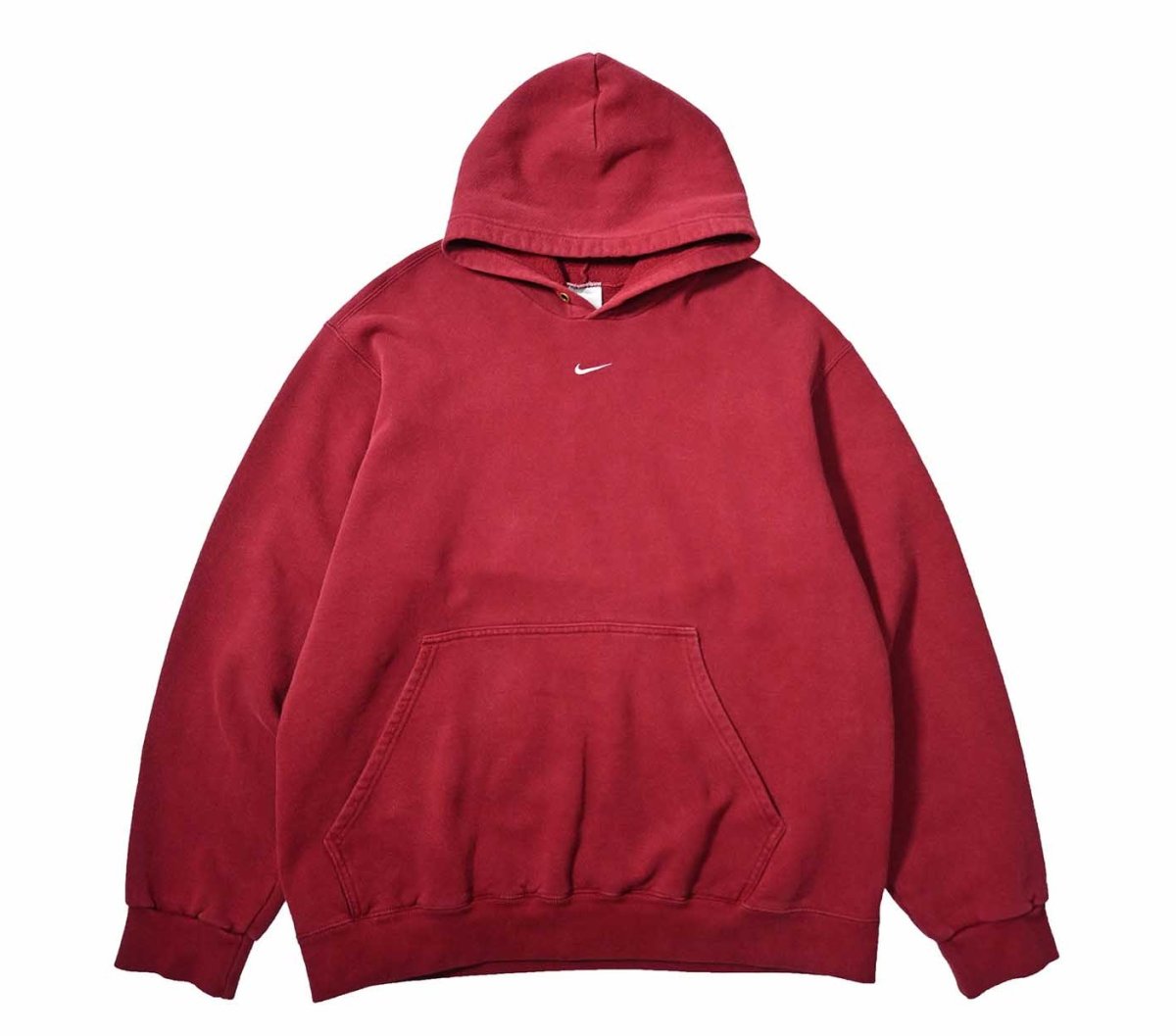 画像1: 00s Used Nike Embroidered Sweat Hoodie Burgundy (1)