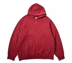 画像1: 00s Used Nike Embroidered Sweat Hoodie Burgundy (1)