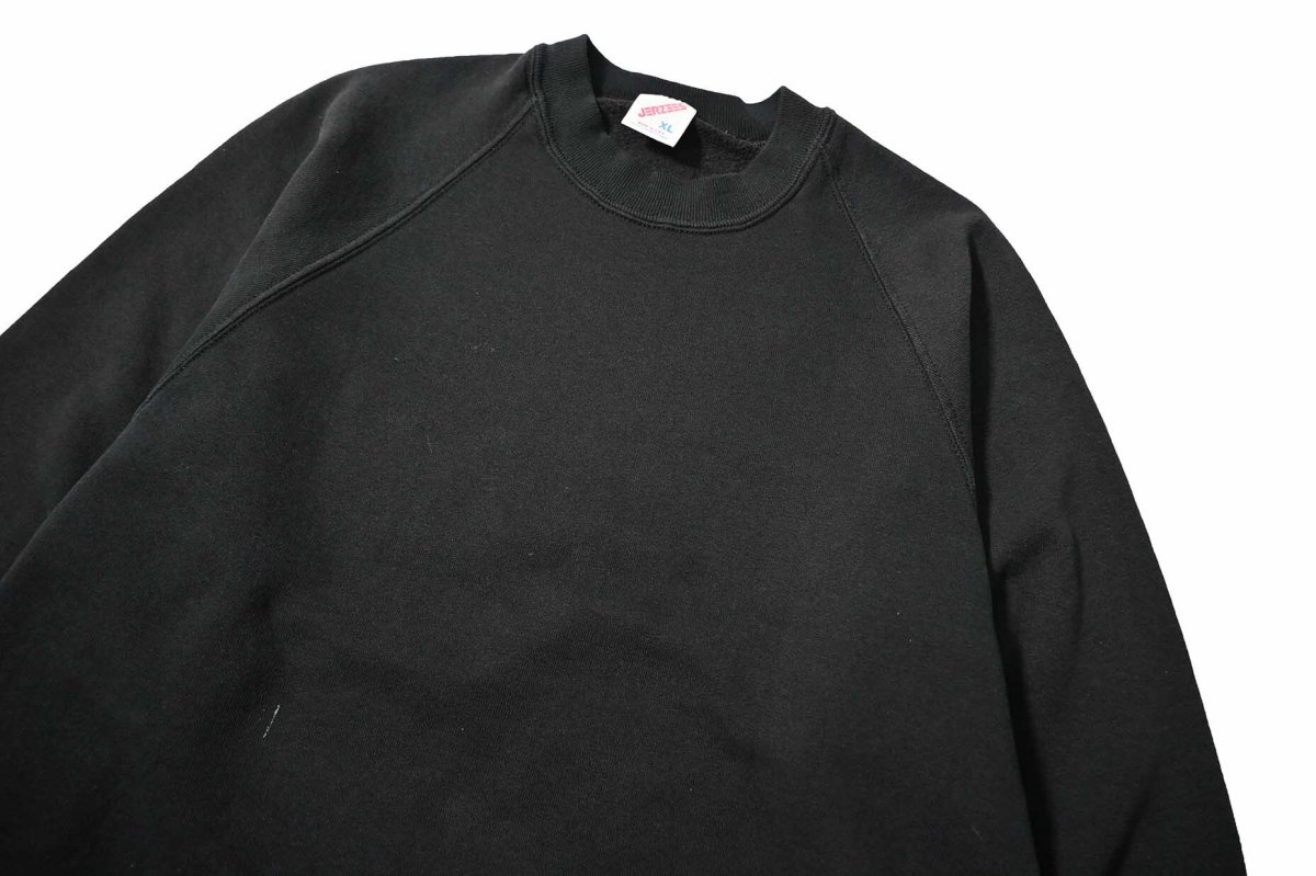 画像2: Used Jerzees Raglan Sleeve Blank Sweat Shirt Black made in USA (2)