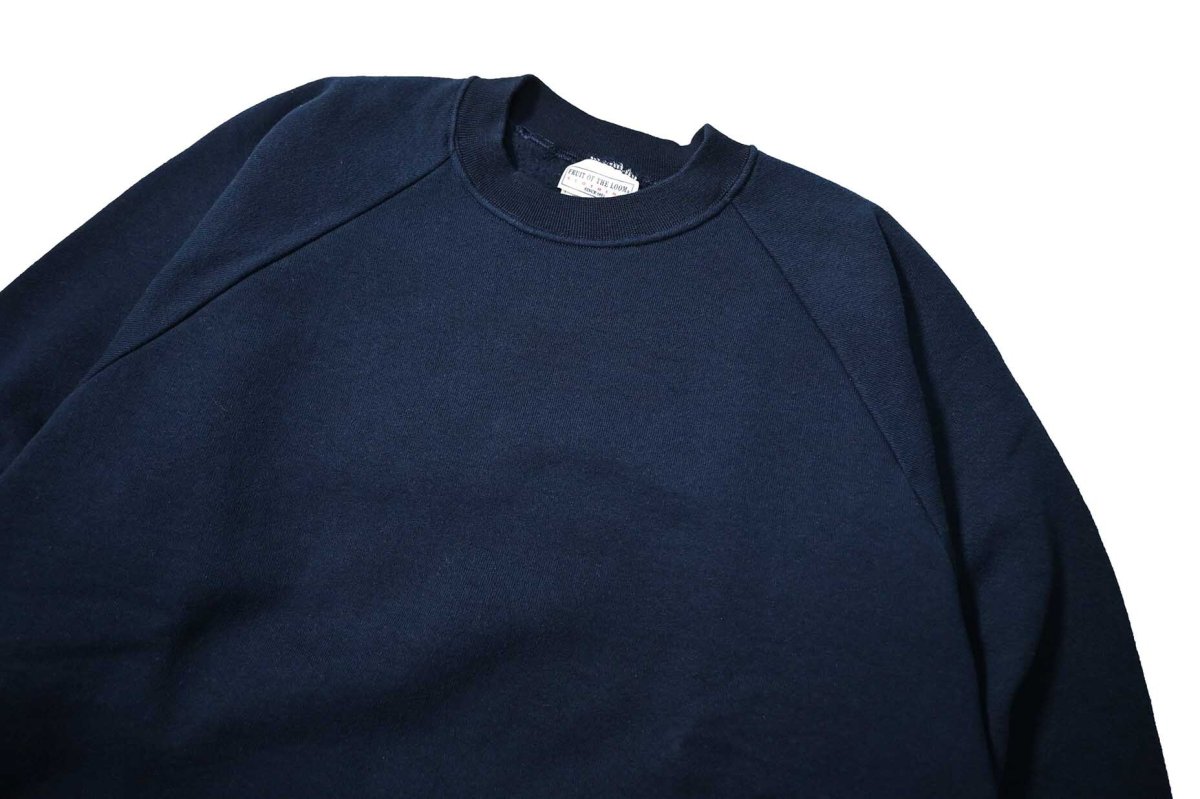 画像2: Used Fruit of the Loom Raglan Sleeve Blank Sweat Shirt Navy (2)
