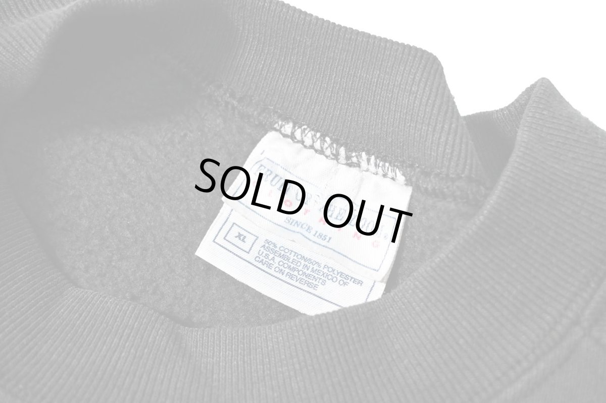 画像4: Used Fruit of the Loom Raglan Sleeve Blank Sweat Shirt Black (4)