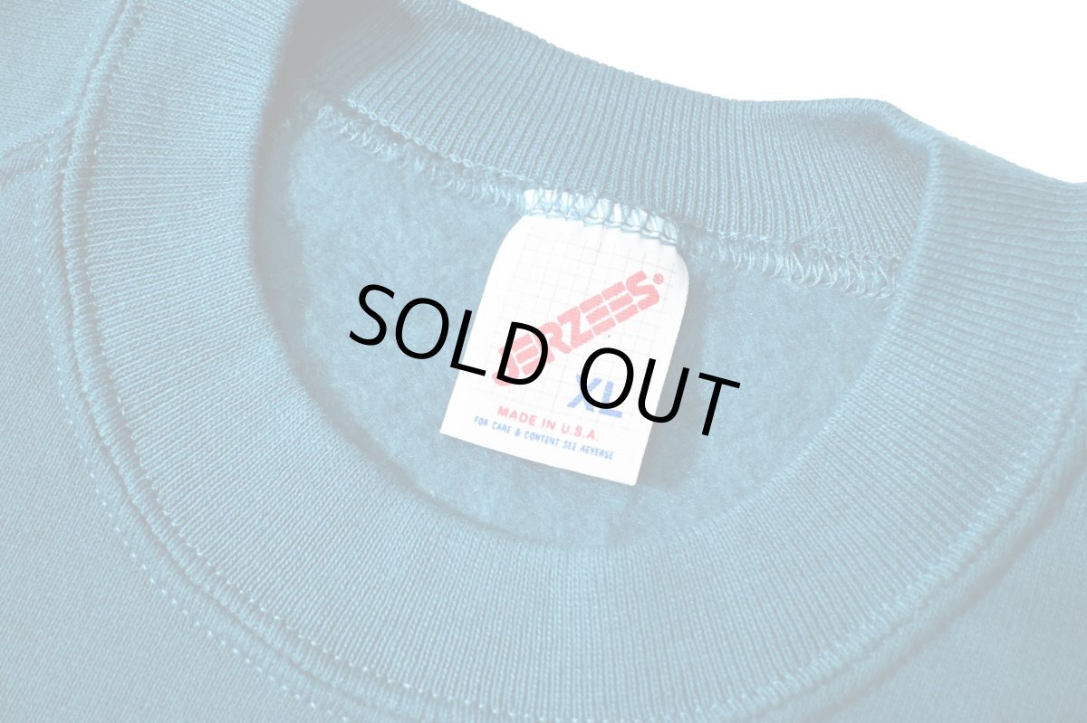 画像4: Deadstock Jerzees Raglan Sleeve Blank Sweat Shirt Blue made in USA (4)