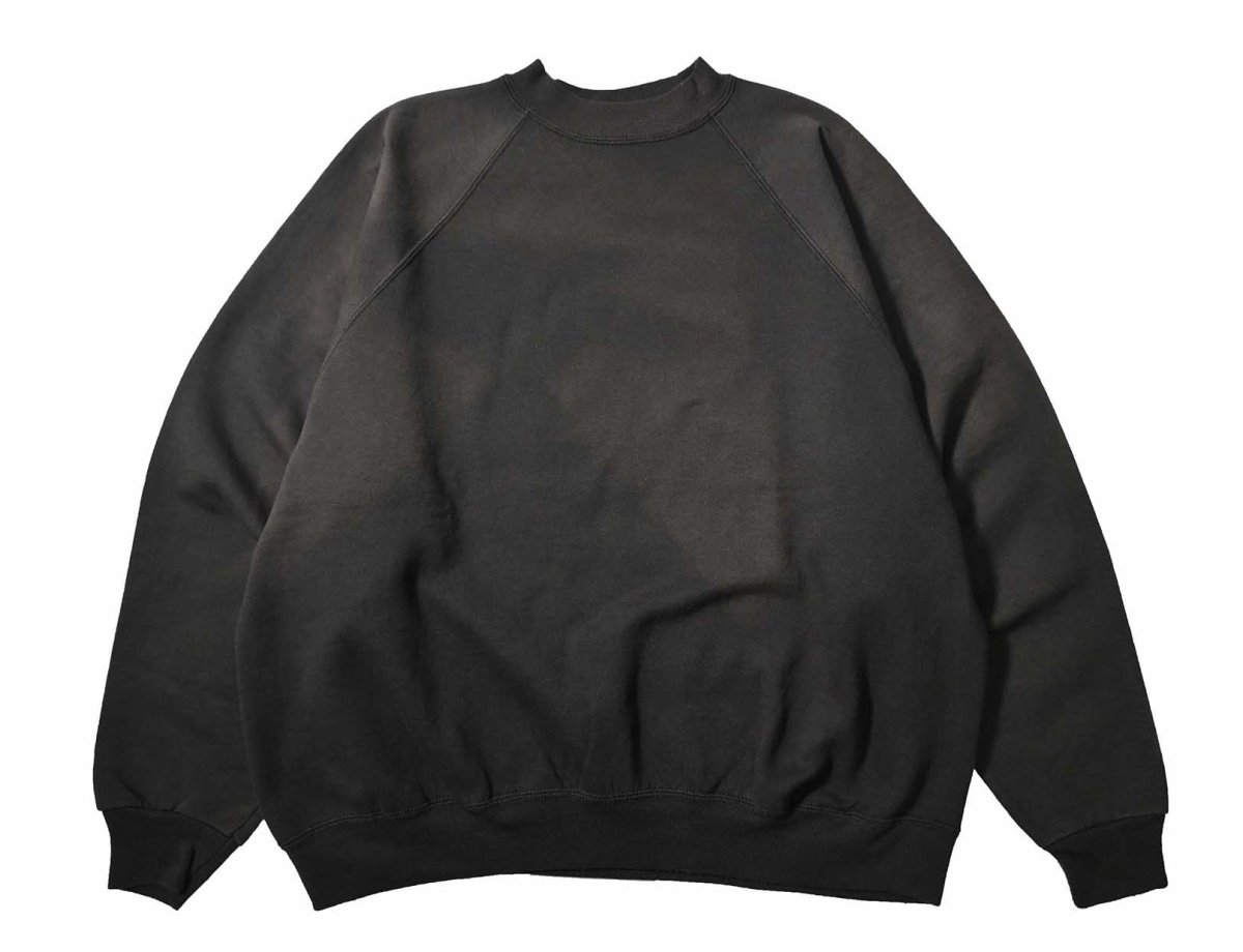 画像1: Used Hanes Raglan Sleeve Blank Sweat Shirt Black (1)