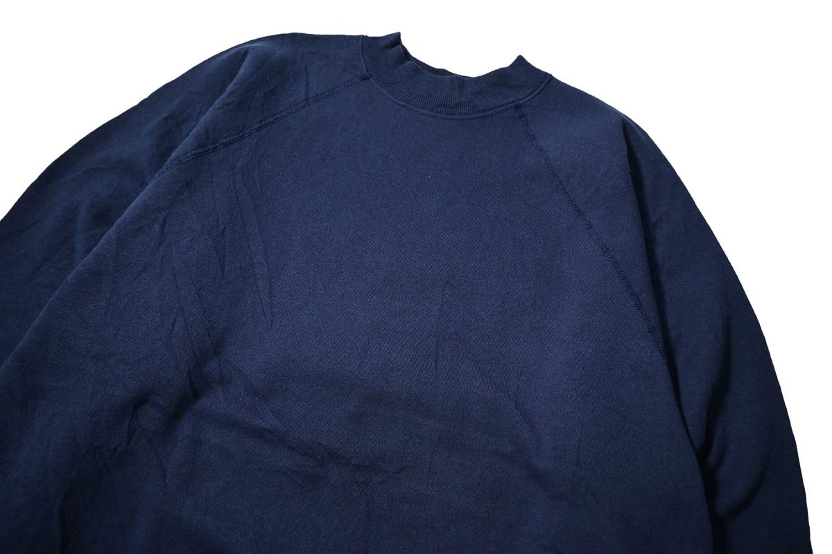 画像2: Used Hanes Raglan Sleeve Blank Sweat Shirt Navy made in USA (2)