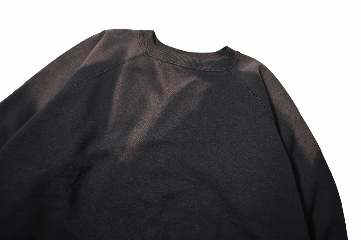 画像2: Used Hanes Raglan Sleeve Blank Sweat Shirt Black made in USA (2)