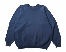 画像1: Used Fruit of the Loom Raglan Sleeve Blank Sweat Shirt Navy made in USA (1)