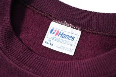 画像4: Used Hanes Raglan Sleeve Blank Sweat Shirt Burgundy made in USA (4)