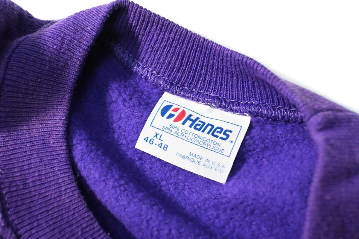 画像4: Used Hanes Raglan Sleeve Blank Sweat Shirt Purple made in USA (4)