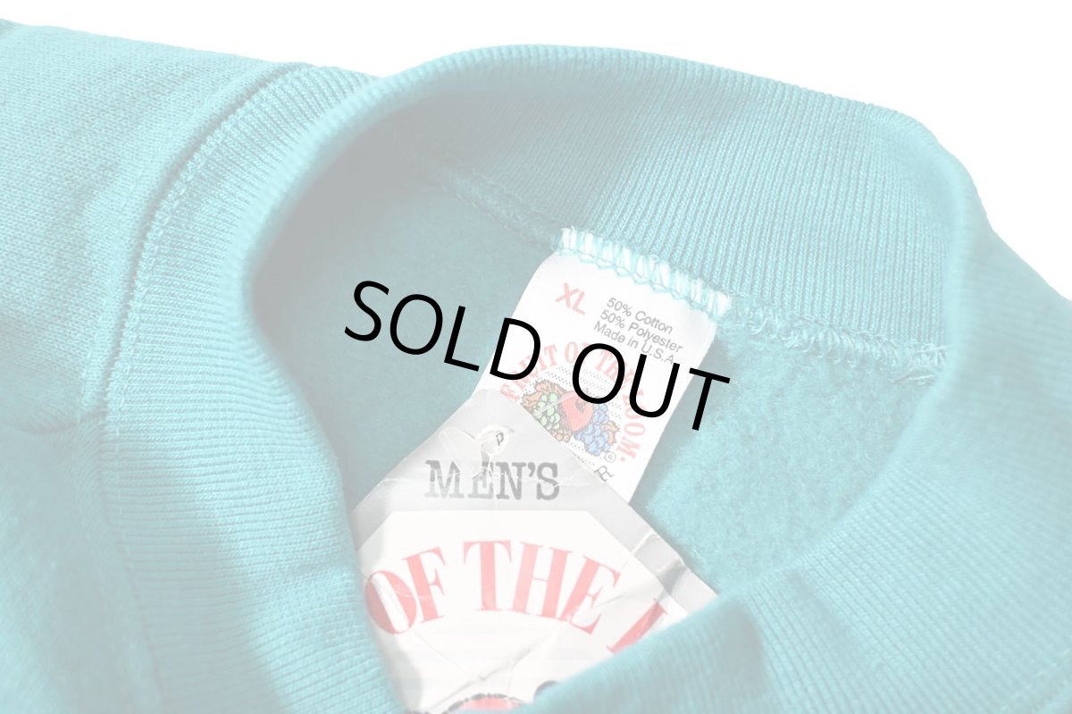 画像4: Deadstock Fruit of the Loom Raglan Sleeve Blank Sweat Shirt Teal made in USA (4)