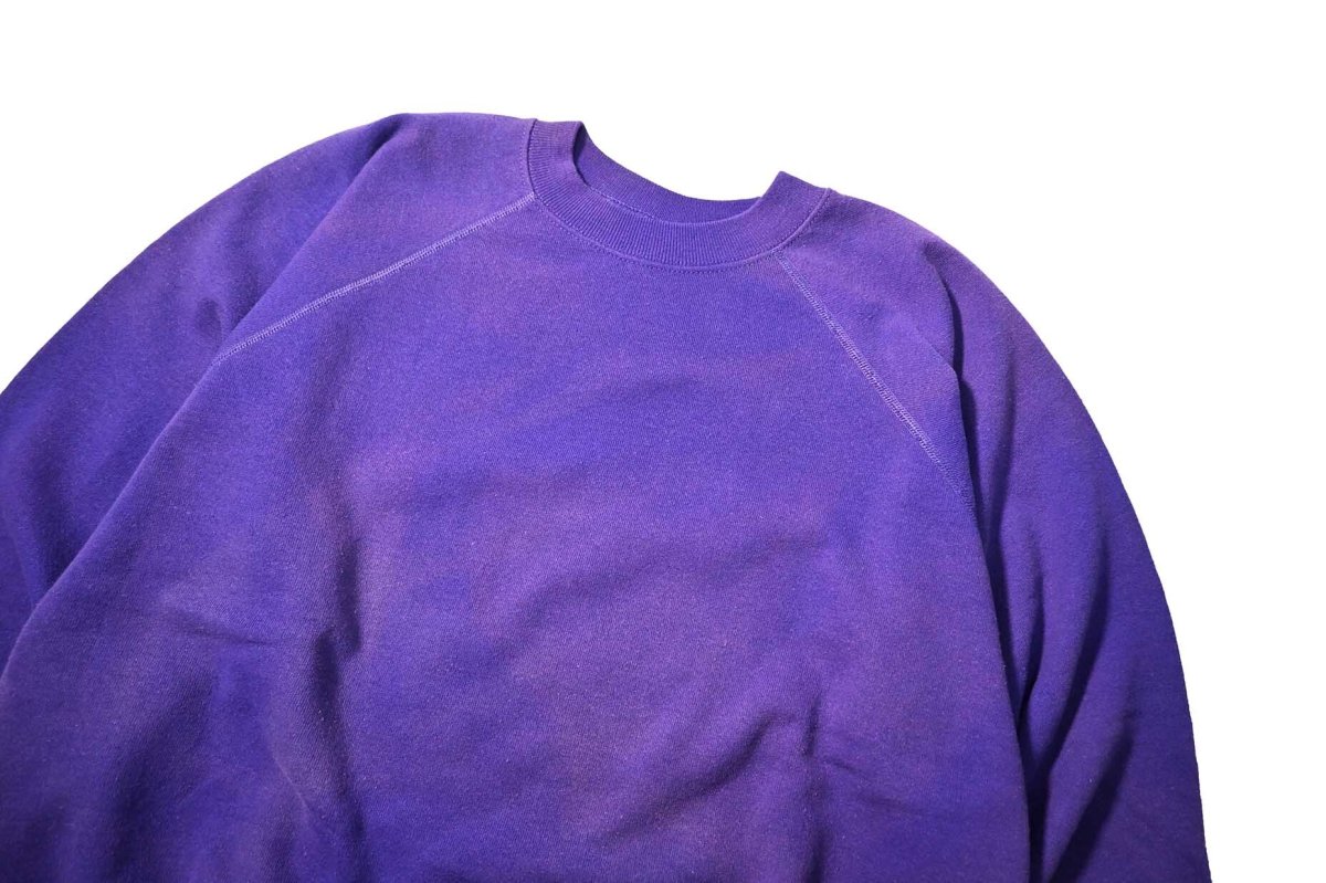 画像2: Used Hanes Raglan Sleeve Blank Sweat Shirt Purple made in USA (2)