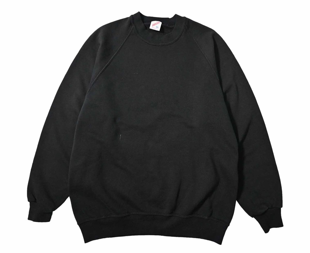 画像1: Used Jerzees Raglan Sleeve Blank Sweat Shirt Black made in USA (1)