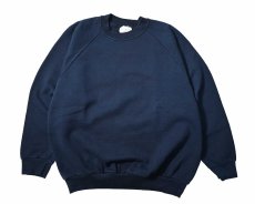 画像1: Used Fruit of the Loom Raglan Sleeve Blank Sweat Shirt Navy (1)