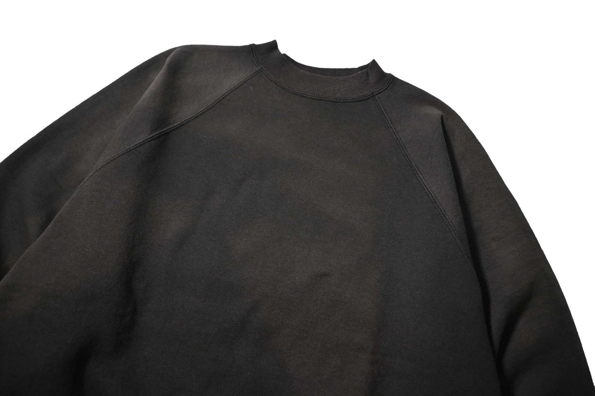 画像2: Used Hanes Raglan Sleeve Blank Sweat Shirt Black (2)