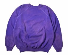画像1: Used Hanes Raglan Sleeve Blank Sweat Shirt Purple made in USA (1)