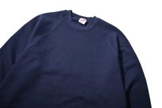 画像2: Deadstock Jerzees Raglan Sleeve Blank Sweat Shirt Navy made in USA (2)