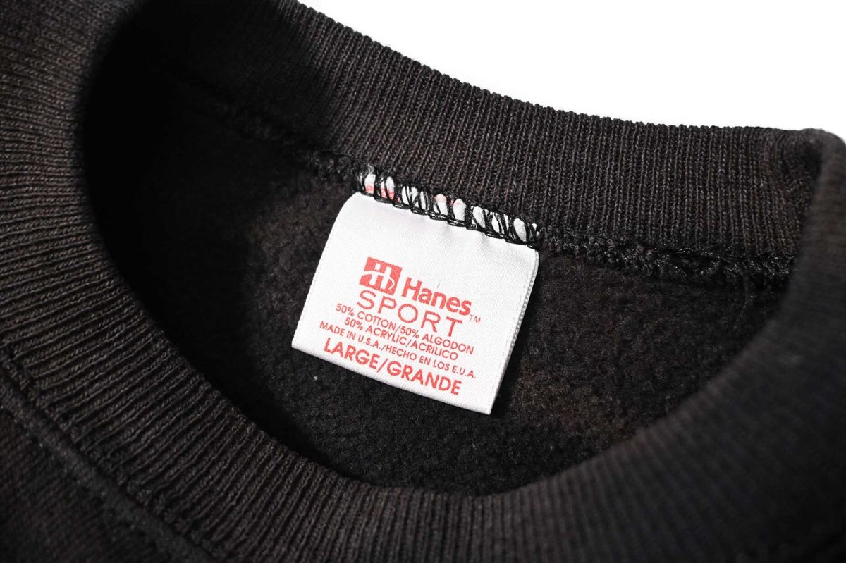 画像4: Used Hanes Raglan Sleeve Blank Sweat Shirt Black made in USA (4)