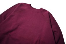 画像2: Used Hanes Raglan Sleeve Blank Sweat Shirt Burgundy made in USA (2)