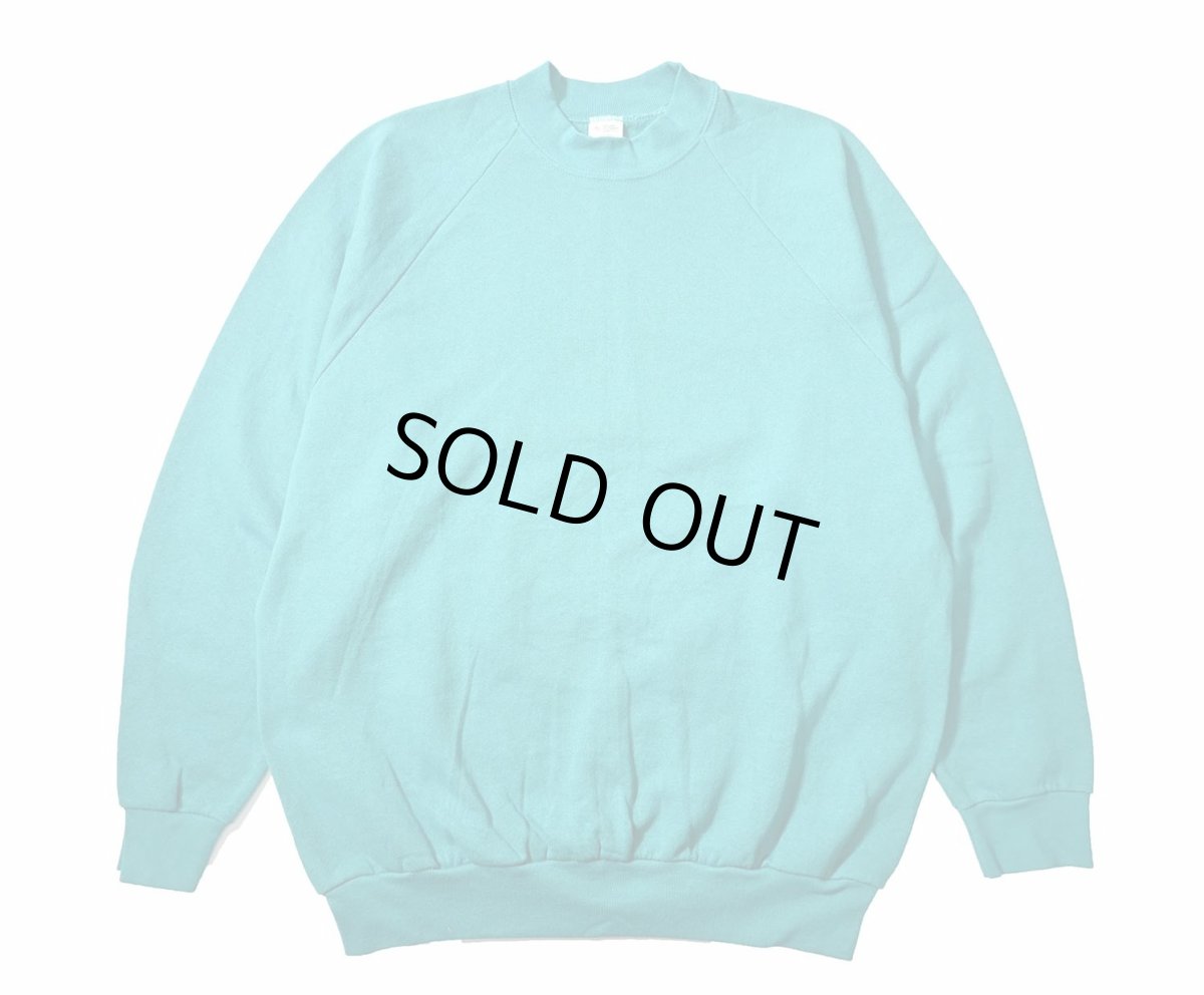 画像1: Deadstock Fruit of the Loom Raglan Sleeve Blank Sweat Shirt Teal made in USA (1)
