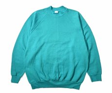 画像1: Deadstock Fruit of the Loom Raglan Sleeve Blank Sweat Shirt Teal made in USA (1)