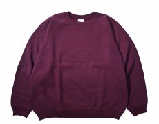 画像1: Used Hanes Raglan Sleeve Blank Sweat Shirt Burgundy made in USA (1)