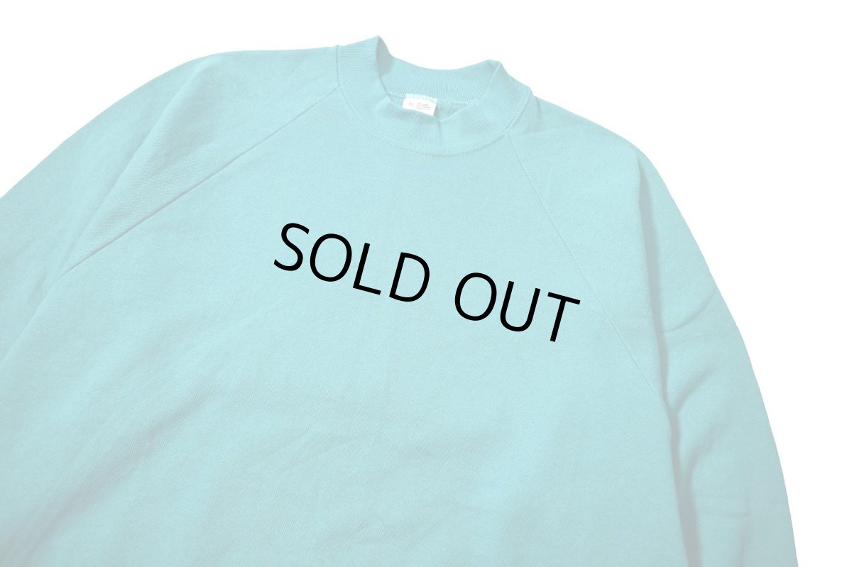 画像2: Deadstock Fruit of the Loom Raglan Sleeve Blank Sweat Shirt Teal made in USA (2)