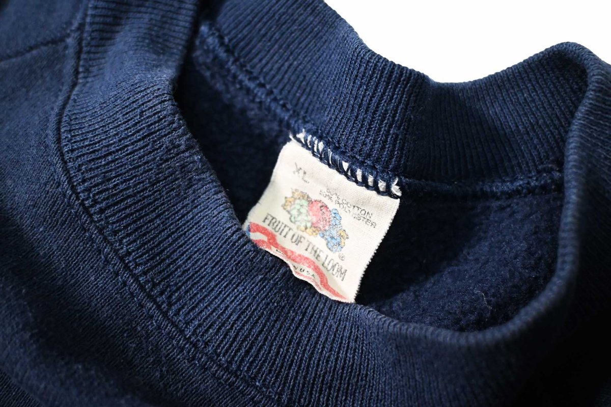 画像4: Used Fruit of the Loom Raglan Sleeve Blank Sweat Shirt Navy made in USA (4)